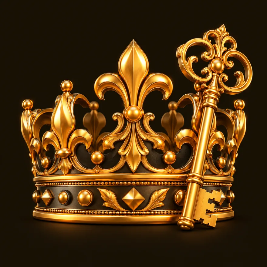 Royal crown and key — Stay
