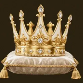 Gold crown on cushion — Stay