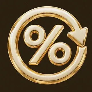 Gold percent symbol — Stay