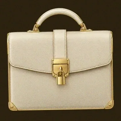 Locked leather briefcase — Stay