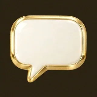 Gold speech bubble — Stay